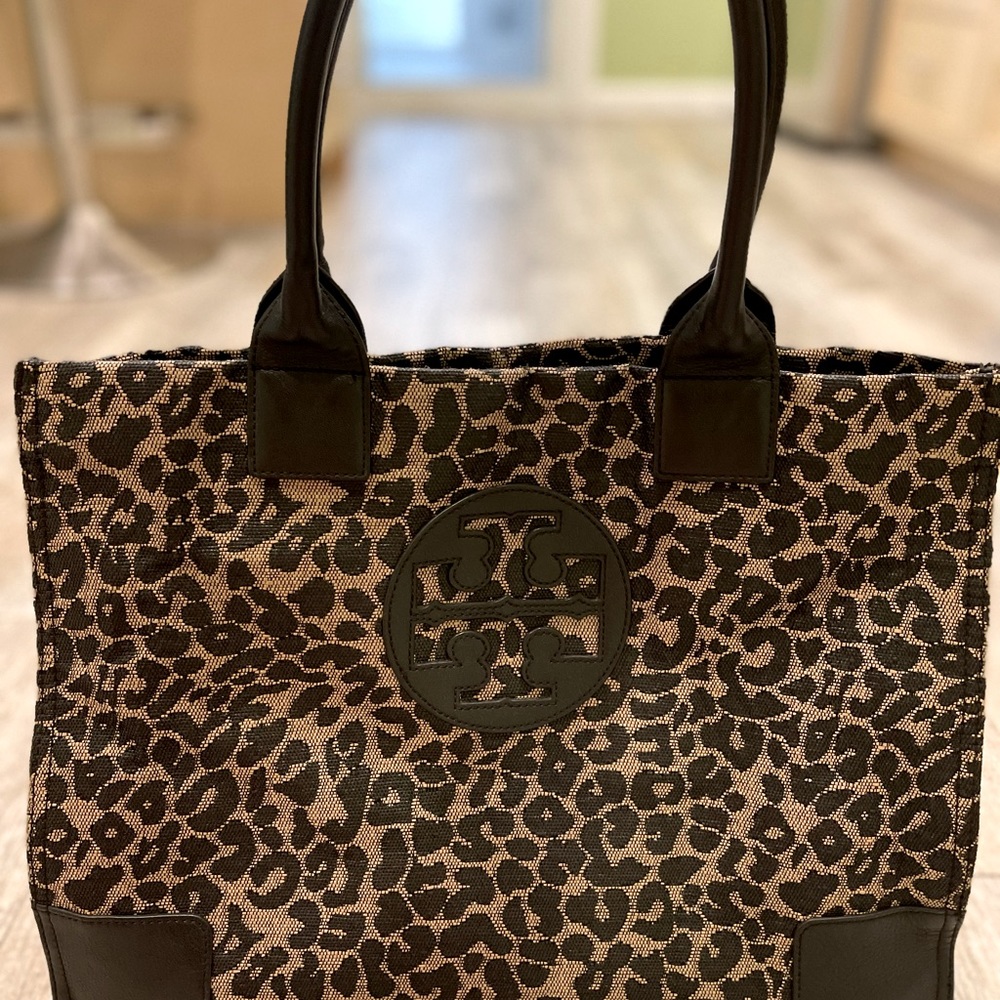 Tory Burch Large Ella Leopard Tote - Used